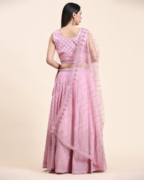 Fancy Crop Top Embrodery Work With Hand Work Lehenga Choli  Bridal Lehenga Choli