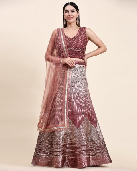 Fancy Crop Top Real Mirror Work Lehenga Choli  Bridal Lehenga Choli