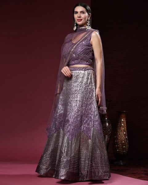 Fancy Crop Top Real Mirror Work Lehenga Choli  Bridal Lehenga Choli