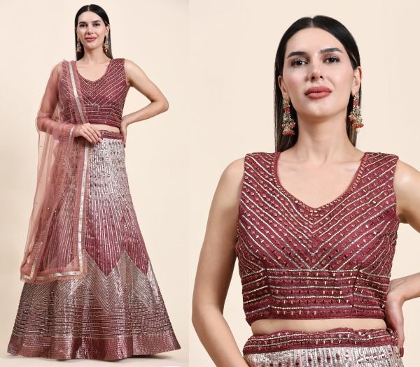 Fancy Crop Top Real Mirror Work Lehenga Choli  Bridal Lehenga Choli