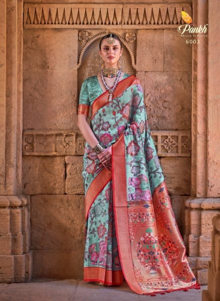 Fancy Fabric Pathaini Saree With Digital Print Saree Designer Wedding Sarees Wholesale