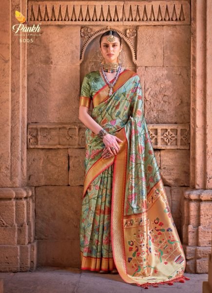 Fancy Fabric Pathaini Saree With Digital Print Saree Designer Wedding Sarees Wholesale