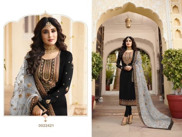 FANCY GEORGETTE SALWAR SUIT 22421 B  Churidar Salwar Suits Wholesale