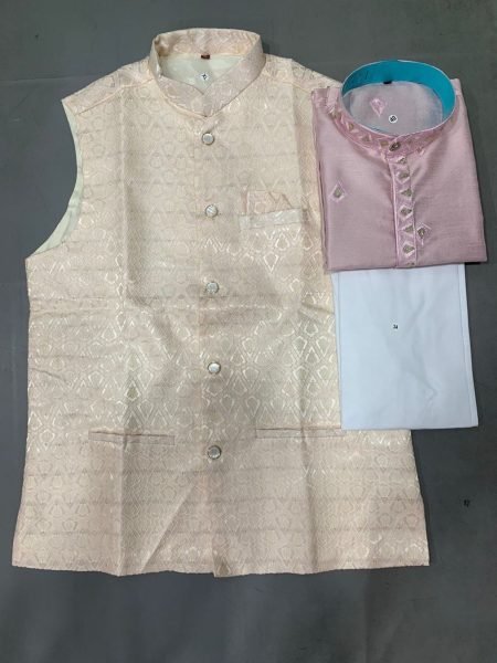  FANCY HEAVY KURTA PAJAMA  With Jaquard   Kotti Set For Men s Kurta Pajama Wholesale