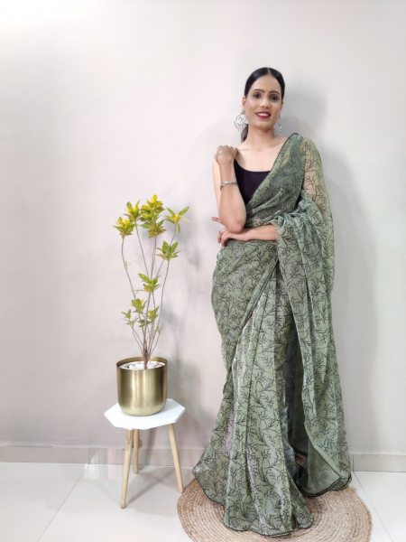 Fancy Imported Netting Saree With All Over 3d Print With Piping  Net Sarees Wholesale