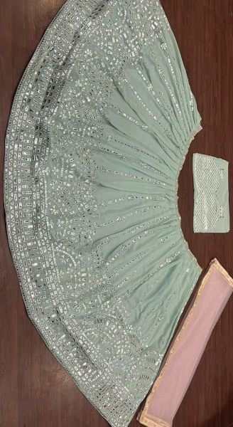 Fancy Looking Embroidery Mirror work Wedding Lehenga Choli Designer Lehenga Choli