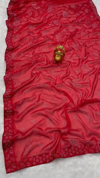 Fancy Red Rangoli Silk Bollywood Style Saree   Silk Sarees Wholesale