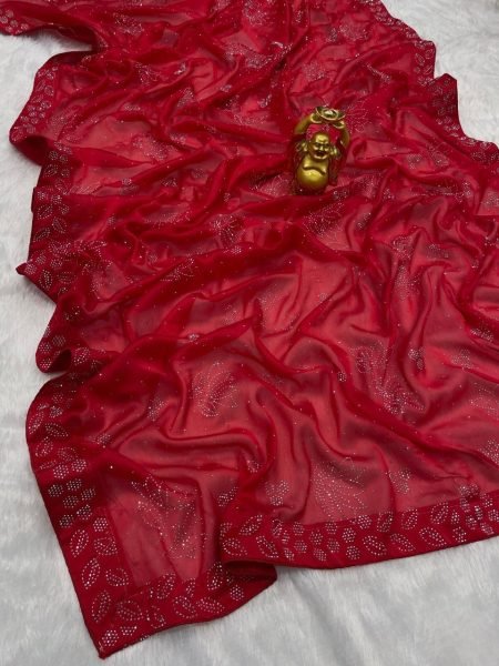 Fancy Red Rangoli Silk Bollywood Style Saree   Silk Sarees Wholesale