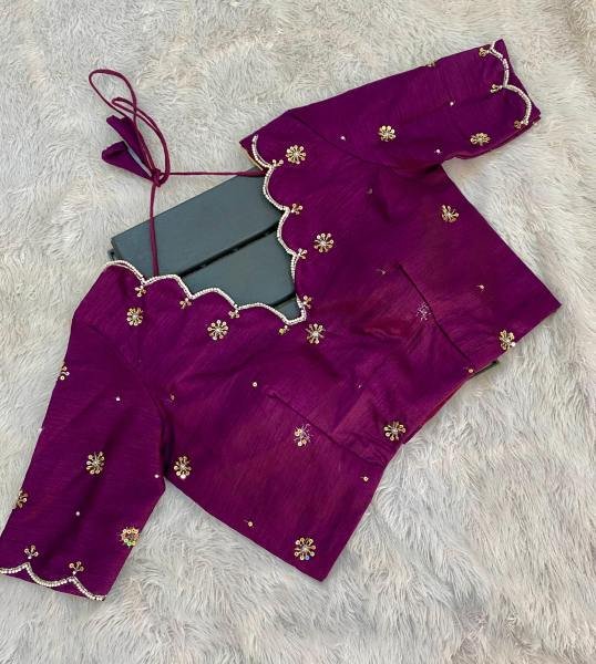 Fancy Soft Satin Organza Saree – Hand-Painted Floral with Pearl & Cut Dana Border Organza Sarees Wholesale