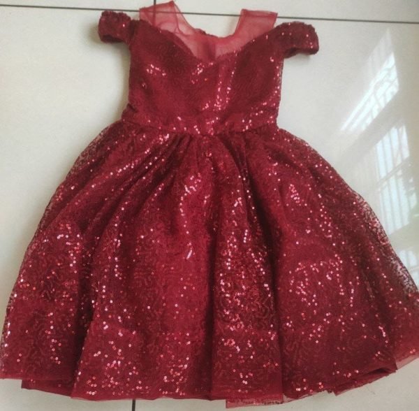 Fancy Tissue Net Sequence Work Gown  Girls Wear