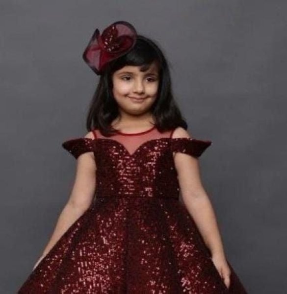 Fancy Tissue Net Sequence Work Gown  Girls Wear