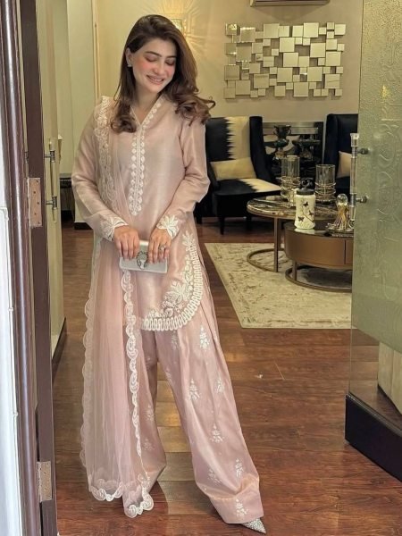 Farsi Suit in Roman Silk Designer Embroidery   Ready to Wear Punjabi Look 