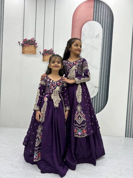 Fascinating Chinon Flared Lehenga Choli with Pipe Sequin Work for Bulk Buyers at Manufacturer Rate Girls Wear