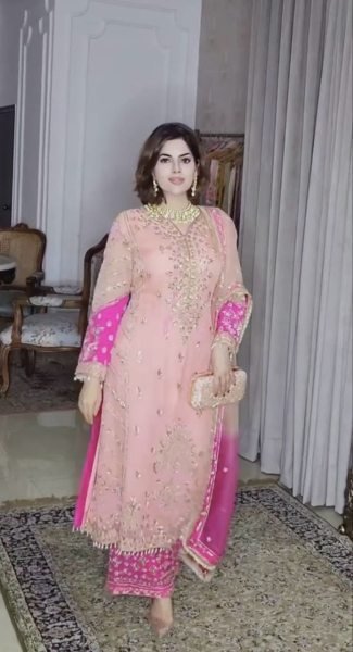 Faux Georgette And Fancy Sleeve With Work Plazzo Suits  Ready To Wear Collection