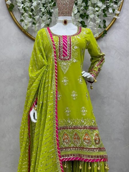 Faux Georgette Designer Sharara Suit Ready To Wear Collection