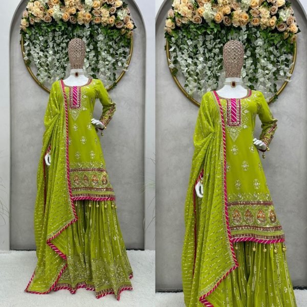 Faux Georgette Designer Sharara Suit Ready To Wear Collection