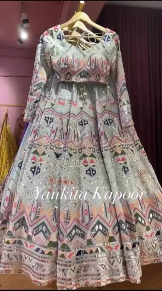 Faux Georgette  Sequence Work Designer Lehenga Choli Designer Lehenga Choli