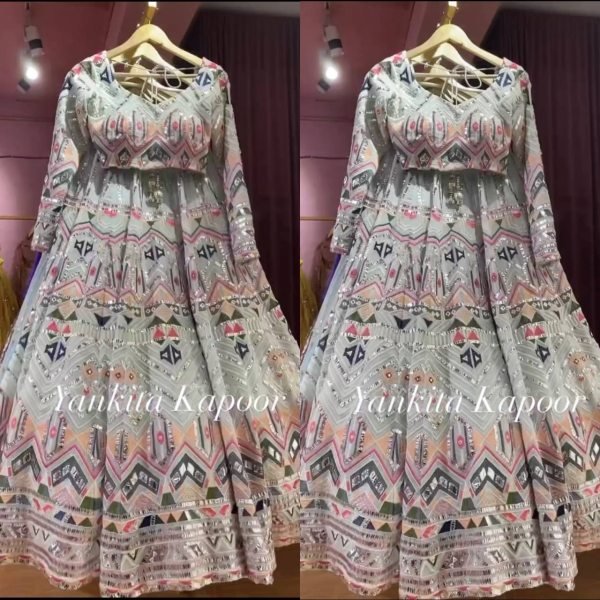 Faux Georgette  Sequence Work Designer Lehenga Choli Designer Lehenga Choli