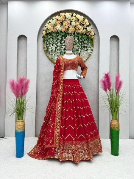 Faux Georgette Sequence Worked Designer Lehenga Choli Designer Lehenga Choli