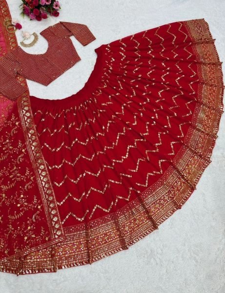 Faux Georgette Sequence Worked Designer Lehenga Choli Designer Lehenga Choli