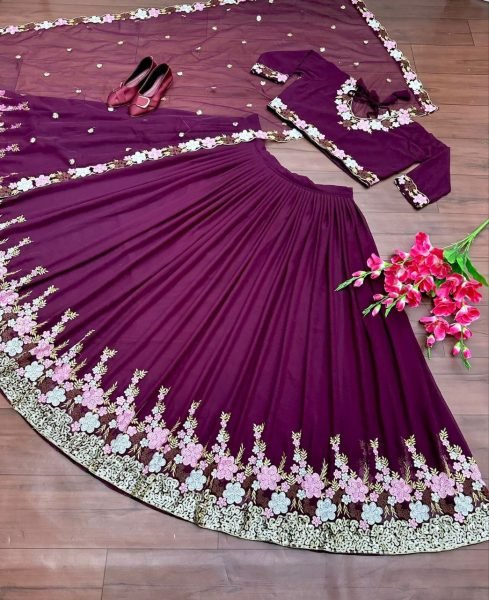 Faux Georgette Sequence Worked Designer Lehenga Choli Designer Lehenga Choli