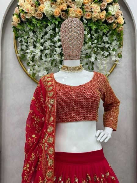 Faux Georgette Sequence Worked Designer Lehenga Choli Designer Lehenga Choli