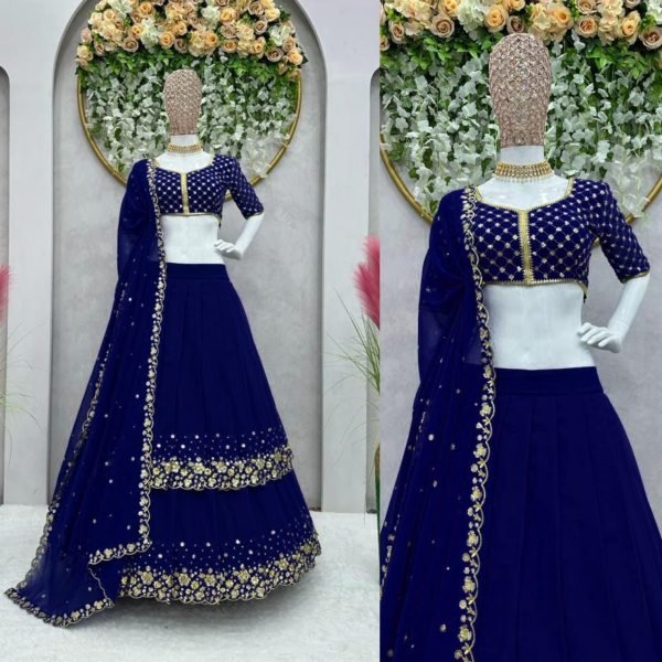 Faux Georgette Two Layered Designer Lehenga Choli  Designer Lehenga Choli