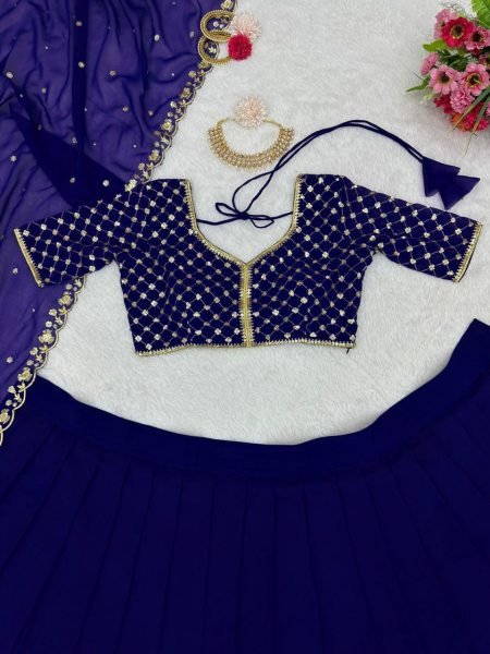 Faux Georgette Two Layered Designer Lehenga Choli  Designer Lehenga Choli