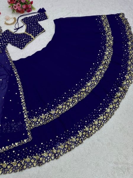 Faux Georgette Two Layered Designer Lehenga Choli  Designer Lehenga Choli