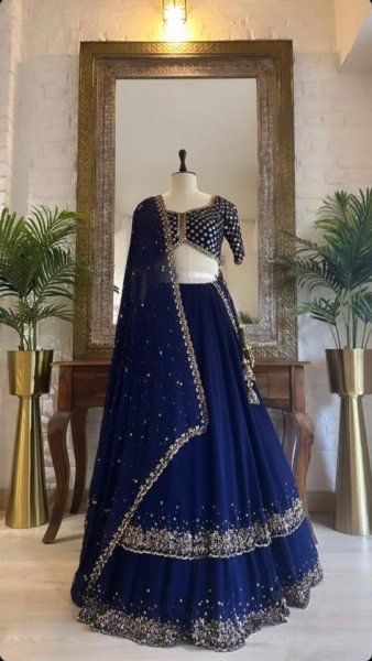Faux Georgette Two Layered Designer Lehenga Choli  Designer Lehenga Choli