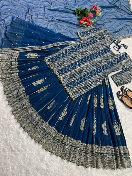  Faux Georgette With 5mm Sequence Fancy Sharara Collection  Sharara Set