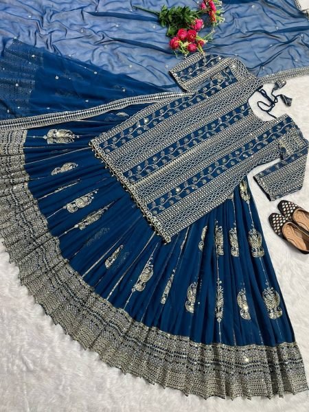  Faux Georgette With 5mm Sequence Fancy Sharara Collection  Sharara Set