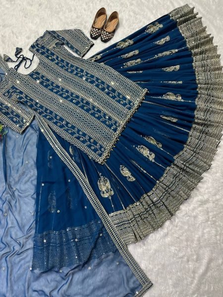  Faux Georgette With 5mm Sequence Fancy Sharara Collection  Sharara Set