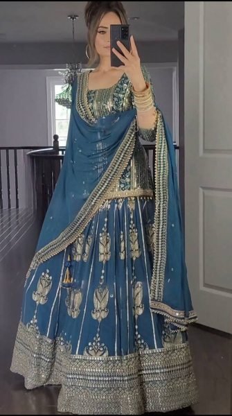  Faux Georgette With 5mm Sequence Fancy Sharara Collection  Sharara Set