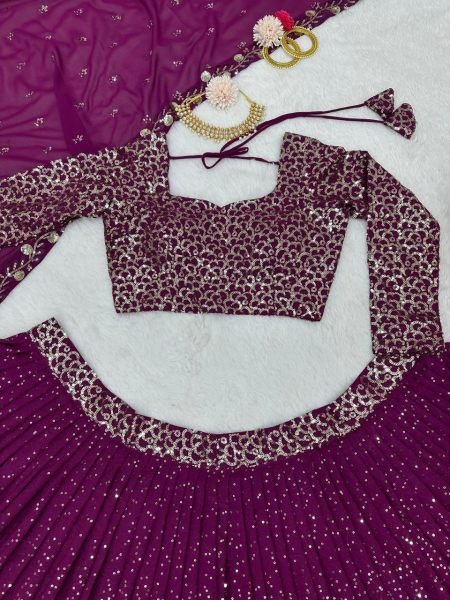 Faux Georgette With Sequence Work Designer Lehenga Choli Designer Lehenga Choli