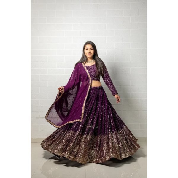 Faux Georgette With Sequence Work Designer Lehenga Choli Designer Lehenga Choli