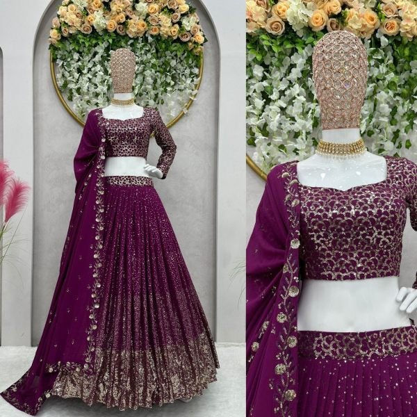 Faux Georgette With Sequence Work Designer Lehenga Choli Designer Lehenga Choli