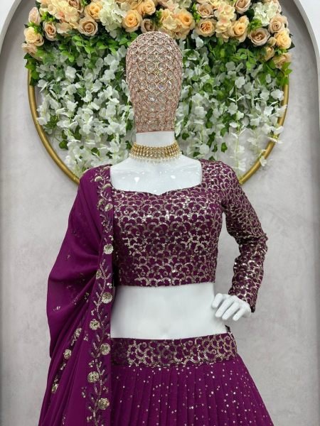 Faux Georgette With Sequence Work Designer Lehenga Choli Designer Lehenga Choli
