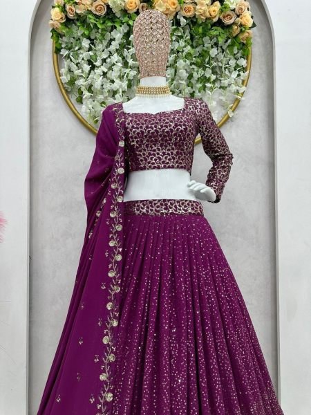 Faux Georgette With Sequence Work Designer Lehenga Choli Designer Lehenga Choli