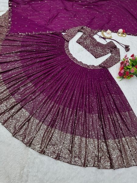 Faux Georgette With Sequence Work Designer Lehenga Choli Designer Lehenga Choli