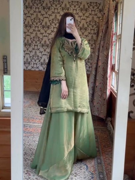 Fendy Silk Sharara Suit with Embroidery and Sequin Dupatta Wedding Look Ready To Wear Suit