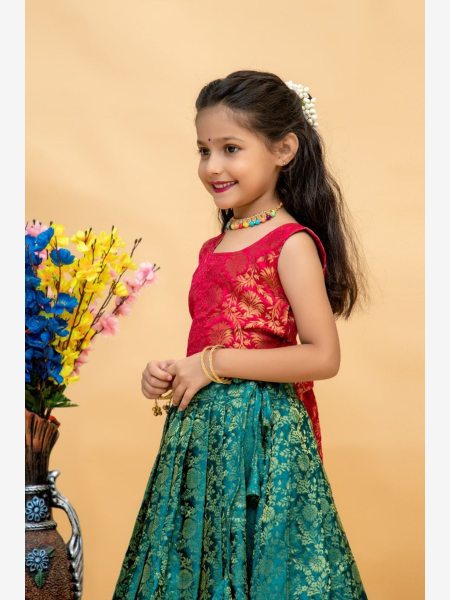 Festival Kids Special Viscose Weaving lehenga Choli  Girls Wear