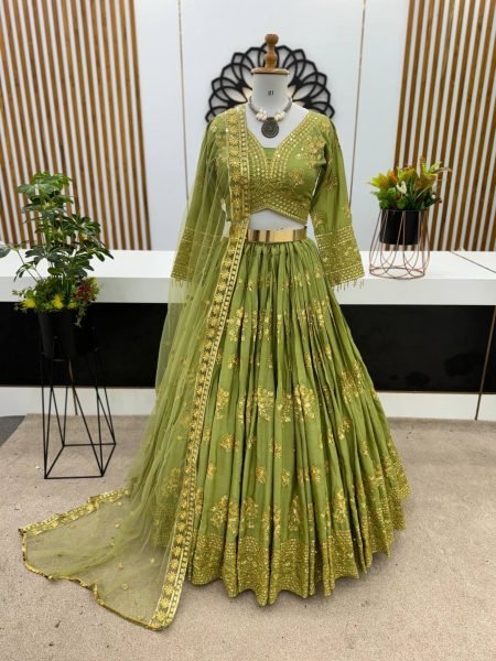 Festival Wear Chinon Silk Lehenga Choli  Designer Lehenga Choli