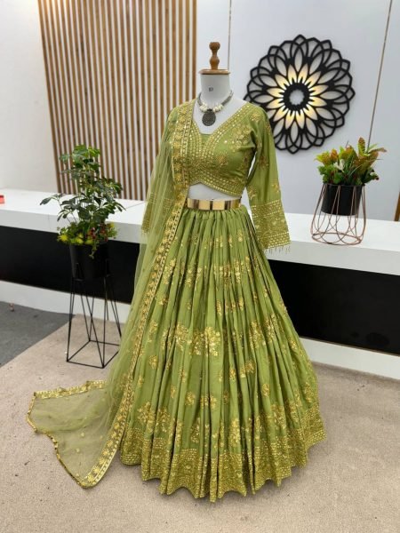 Festival Wear Chinon Silk Lehenga Choli  Designer Lehenga Choli