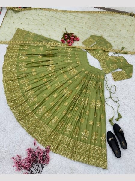 Festival Wear Chinon Silk Lehenga Choli  Designer Lehenga Choli