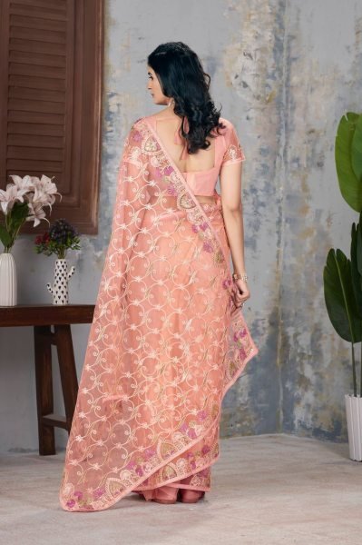 Festival Wear Embroidered Net Sarees Heavy Border  Foil   Multithread Work  Wholesale Collection by Surat Dealer Net Sarees Wholesale
