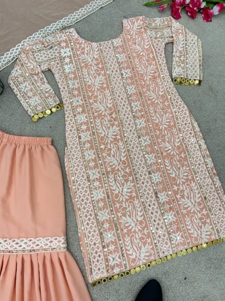 Festival Wear Embroidery Work Sharara Suits  Ready To Wear Collection