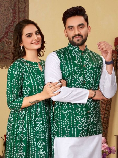 Festivals And Special Occasions Couple Combo Bandhni Print Couple Combo collection 