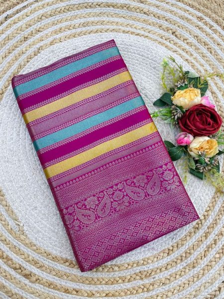 Festivals Wear Silk Saree Collection  With Kubera Pattu And Multi Colours South Indian Saree 