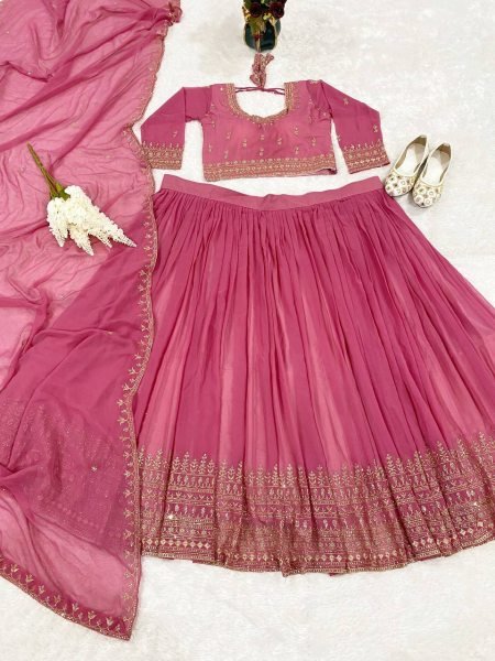 Festive Elegance  Designer Lehenga Choli in Pure Fox Georgette with Stunning Embroidery   Sequins Detailing Designer Lehenga Choli